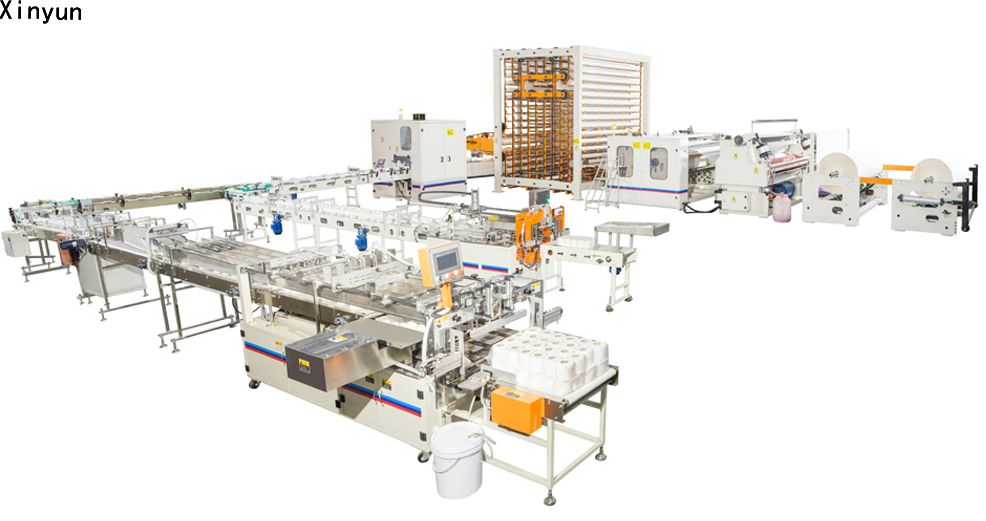 Automatic toilet paper and kitchen towel paper production line