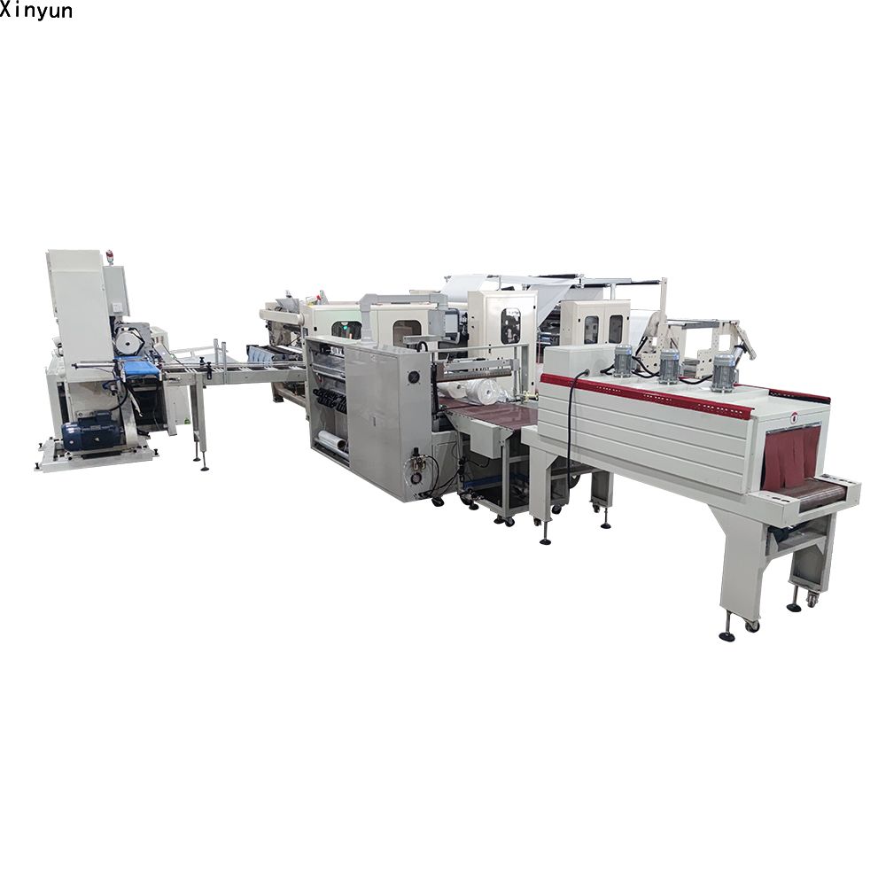 Automatic labeling maxi roll gluing lamintation production line